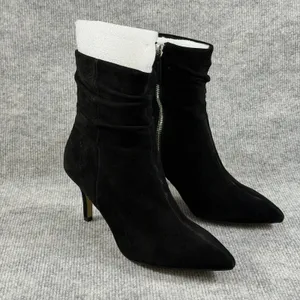 Bella‎ Vita Woman Size-8N ~ Danielle Leather Suede Black Slouch Ankle Booties thumbnail 2