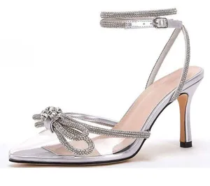 Bow Heels Silver Size 7.5 thumbnail 3