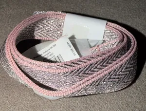 Vera Bradley Rose Quartz Silver Metallic Chevron Lanyard 26805-M97 New thumbnail 1