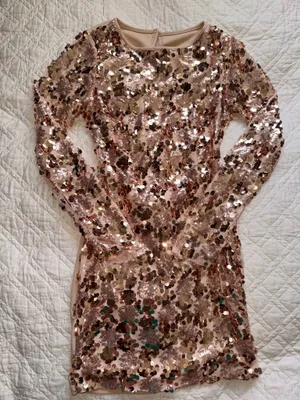 PrettylittleThing Rose Gold Sequin Mini Dress thumbnail 1