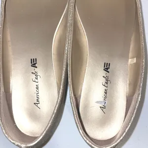 American Eagle Womens Champagne Gold Glitter Ballet Flats Round Toe Size 9 thumbnail 2
