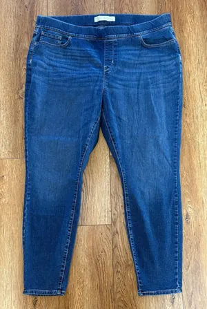 Signature by‎ Levi Strauss Gold Totally Shaping Pull-On Skinny Jeans Blue 37x30 thumbnail 1