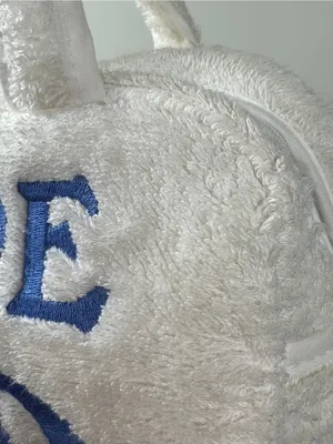 Dior White Plush Tote with Blue J'ADORE DIOR Logo thumbnail 12