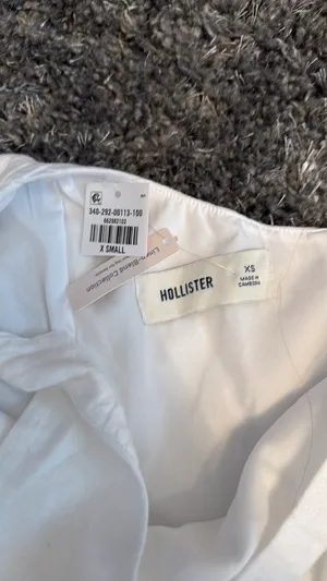 White linen one shoulder Hollister top thumbnail 2