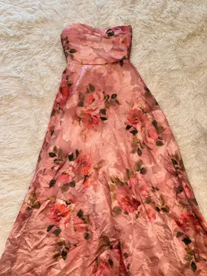 NEW Dessy Collection Alden Floral Jacquard Strapless Organza Gown sz 2 thumbnail 4