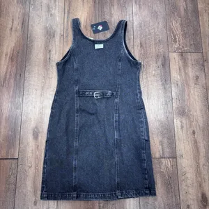 NWT Levi’s Y2K Black Acid Wash Denim Dress Women's Small Button Front Sleeveless thumbnail 7