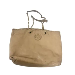Tory Burch Marion Tote, cognac color, whipstitch leather - preloved but lots of thumbnail 6