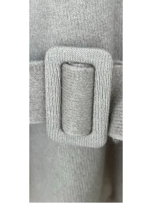 & Other Stories Beige Knit Sweater Dress M Belted Mock Neck Thick Oversized Prep thumbnail 7