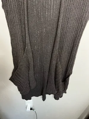 Free People Sloppy Pocket Long Line Cardigan Duster Boho‎ Vest thumbnail 4