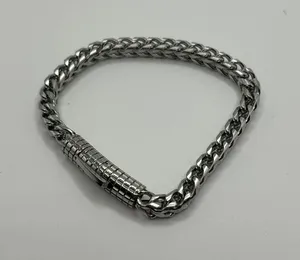 Mens Franco Bracelet 8 Inch Real Silver Solid Box Link Plated Heavy Durable New thumbnail 1
