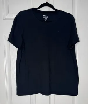 BOMBAS Bee Better Woman’s Plain Black Crewneck Tshirt Cotton Blend Size‎ M/L thumbnail 1