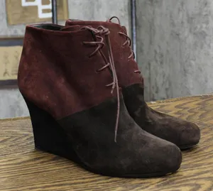 Jil Sander Vintage Colorblock Suede Lace Up Heeled Booties EUR 39 (US 8.5M) thumbnail 1