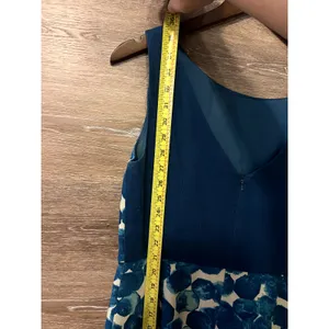 Tabitha dress blue size 12 floral cocktail party pencil zipper V back short thumbnail 9