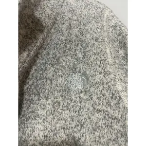 The North Face Women's Fleece Jacket Heather Gray Mock Neck Full Zip Pockets L thumbnail 2