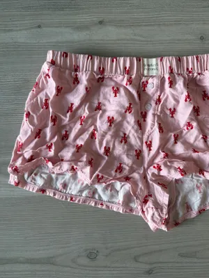 Toasted Coconut Pink Lobster Print Lounge Shorts thumbnail 3