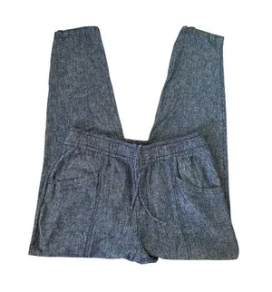 Old Navy women's straight taper high rise blue elastic waist pants size small thumbnail 1