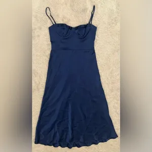 NEW Katie May Flora Seamed Bustier Navy Blue Cocktail Dress sz L thumbnail 3
