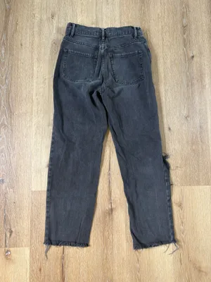 PacSun Black Distressed High Rise Straight Jeans thumbnail 7