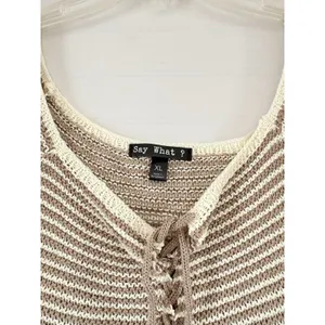 Say What Womens Retro Crochet Knit crop‎ sweater XL NwT thumbnail 6