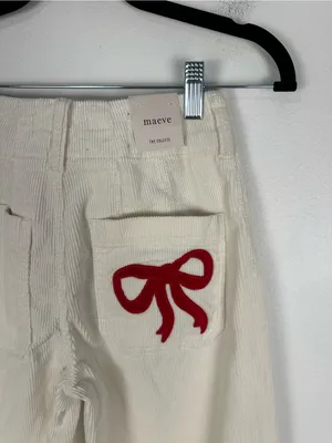 Maeve The Colette Bow Corduroy Crop Wide-Leg Trousers Women’s Sz 23 NWT thumbnail 9
