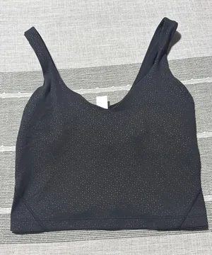 Lululemon Align Tank Top Black Nulu Cropped Yoga Bra Top Size 4 m thumbnail 1