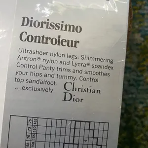 Christian Dior Vintage alabaster control top ultra sheer sandalfoot pantyhose thumbnail 7