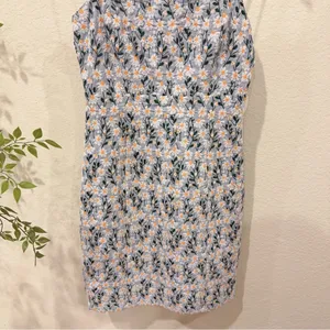 Lost + Wander Breath of Youth Scallop Pencil Skirt Midi Dress Light Blue Floral thumbnail 6