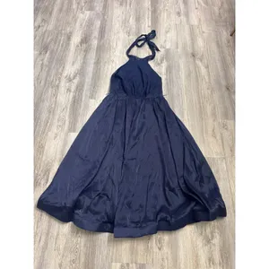Lulus Effortless Grace Navy Blue Organza Halter Midi Sizes XL NEW. thumbnail 3