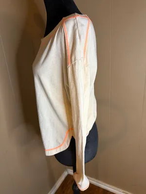 Intimately Free People Chill Evening Lounge Top Cream with Orange Trim thumbnail 3