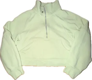 Lululemon Scuba Oversized Funnel Neck Half Zip Hoodie Lime Green Womens thumbnail 1