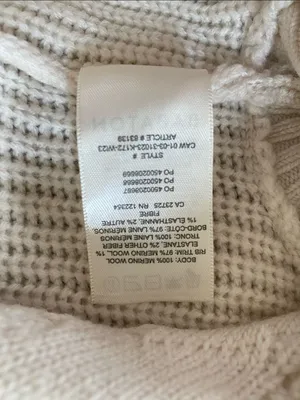 Babaton Soft Cream Cable-Knit V-Neck Sweater Vest Merino Wool size Small thumbnail 4