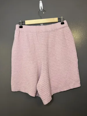 FP Beach Shorts Womens Medium Pink Knit Sweater Elastic Waist Lounge Casual thumbnail 2