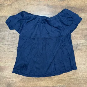 Lilly Pulitzer True Navy Rilo Ruffle Strapless Tube Top thumbnail 5