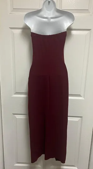UNBRANDED Plum Strapless Bandaeu Tube Dress thumbnail 4