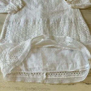 Lauren Ralph Lauren White Cotton Voile Floral Eyelet Long Sleeve Dress‎ Boho thumbnail 8