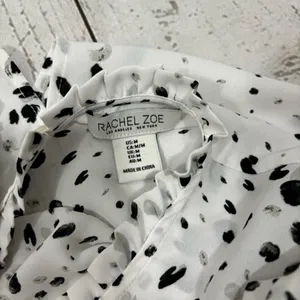 Rachel Zoe White Blouse Pleaded Neckline thumbnail 4