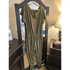 NEW Loose Off Shoulder Elastic Waist Stretchy Long Jumpsuit 2X thumbnail 2