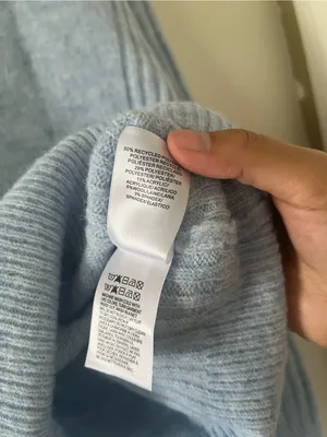 Lucky Brand Light Blue V Neck Ribbed Knit Sweater Large Capsule Wardrobe Coastal thumbnail 5