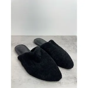 Marc Fisher Miles Size 5.5 Black‎ Pointed Toe Shearling Sheepskin Slip On NEW thumbnail 3