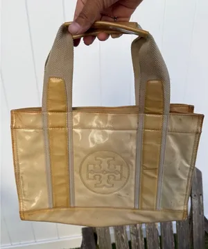 Tory Burch Coated Twill‎ Mini Tory Tote SEE PHOTOS. W thumbnail 1