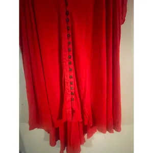 Free People‎ Orange Button Front Tunic Top Cap Sleeve Boho Smocked Back V-Neck thumbnail 6