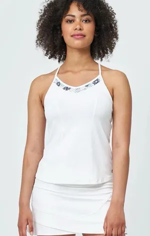 Lija Women's New Rules Volley Tank - White/Fleur (1333) thumbnail 1