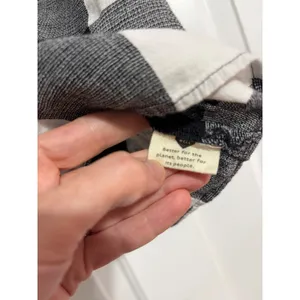Madewell Top Buffalo Check Black White Button Back Cotton Linen XS Cottagecore‎ thumbnail 5