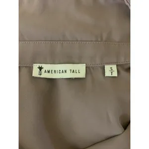 American‎ Tall Mauve Button Front Blouse Long Sleeve Collared Top Small Tall thumbnail 3