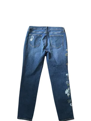 Driftwood Jackie High Rise Jean Sz 14X28 Floral Embroidered Denim High Waisted thumbnail 5