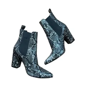 Steve Madden Grey Black Snakeskin Pointed Toe Block Heel Chelsea Boots 6.5M‎ thumbnail 9