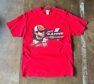 Vintage Y2K Chase Authentics Kasey Kahne Red Double Sided Nascar Racing T-Shirt thumbnail 1