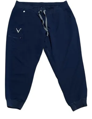 FIGS Navy Jogger Scrub Pants XXL/P Petite – Comfortable Medical Scrubs thumbnail 1
