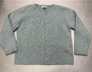 Vintage Women LL Bean‎ Wool Mohair Blend Green Sweater Chunky Medium Hong Kong thumbnail 1