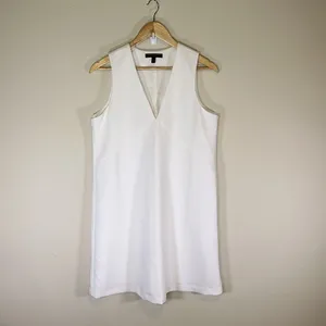 Banana Republic White V Neck Sleeveless Dress Women 6 Business Casual Dressy thumbnail 2